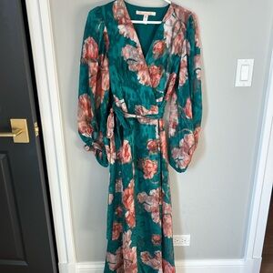 Hutch Floral Teal Wrap Dress